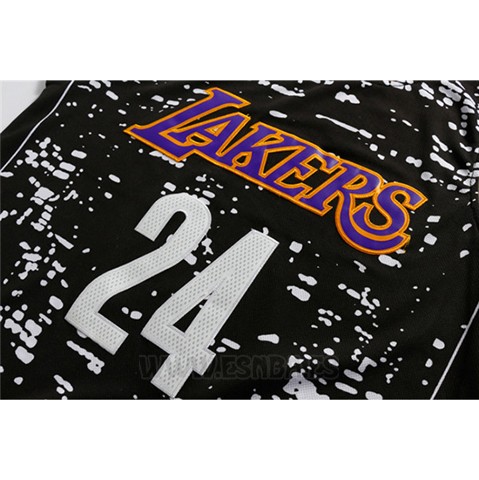 Camiseta Luces De La Ciudad Los Angeles Lakers Kobe Bryant #24 Negro